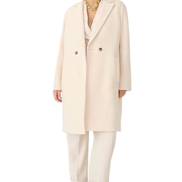 J.Crew Daphne Topcoat in Italian Boiled Wool in Cream Color Size 12 - Picture 1 of 13